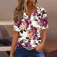 thumbnail image 1 of Vivianyo HD Casual Women's Summer Short Sleeve T-Shirt Women's V-neck Solid Color T-shirt Top, 1 of 4