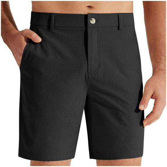 Vivianyo HD Fashion Summer Shorts for Big Mens and Tall Men Casual Fashion Solid With Pocket Button Zipper Shorts Pants