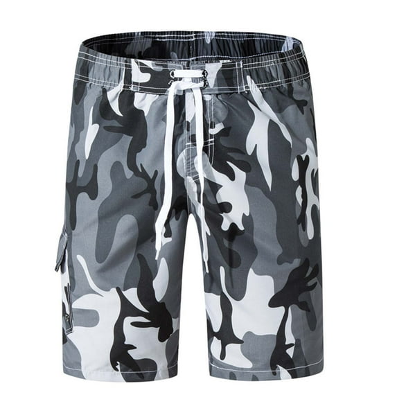 Vivianyo HD Fashionable Men's Casual Shorts Fashion Men's Elastic Waistband Beam Beach Line Belt Casual Sports Shorts