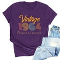 thumbnail image 1 of Vivianyo HD Graphic Tees for Women Plus Size Tops 1964 Vintage Print Shirt Birthday Gifts T Shirts Party Tops Funny Tees Clearance, 1 of 4