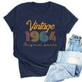 thumbnail image 1 of Vivianyo HD Graphic Tees for Women Plus Size Tops 1964 Vintage Print Shirt Birthday Gifts T Shirts Party Tops Funny Tees Clearance, 1 of 4