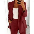 thumbnail image 1 of Vivianyo HD Ladies' Formal Suit, Business Set Women Solid Long Sleeve Tops Cardigan Coat Pockets Long Pants Suit, 1 of 5