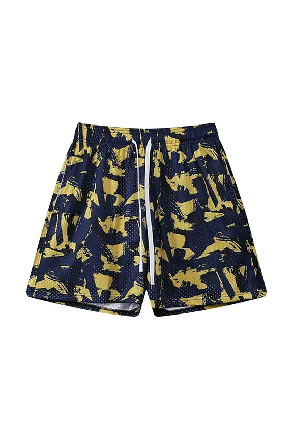 Lightweight Breathable Quick Dry Swim Shorts for Men Men's Summer Camouflage Printing Beach Fitness Run Casual Sports Mesh Breathability Shorts Pants
