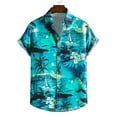 thumbnail image 1 of Vivianyo HD Men's Casual Solid Short Sleeve Hawaii Button Down Shirt Men's Hawaiian Shirt Short Sleeves Printed Summer Beach Shirts Tops Blouse Shirt, 1 of 7