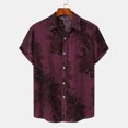 thumbnail image 1 of Vivianyo HD Men's Casual Solid Short Sleeve Hawaii Button Down Shirt Men Casual Fashion Turndown Collar Printing Short Sleeve Button Shirt Tops Blouse, 1 of 9