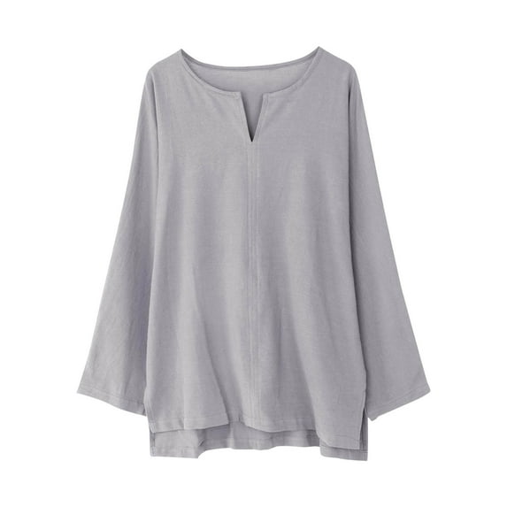 Vivianyo HD Men's Patchwork Long Sleeve Button-Down Shirt for Spring Men's Long Sleeved Solid Color V-lapel Casual Shirt