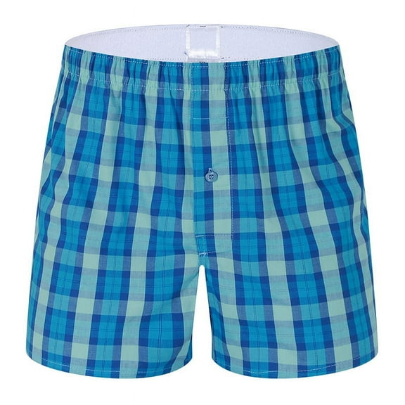 Vivianyo HD Men's Soft Plaid Cotton Comfortable Lounging Short Men Casual Plaid Summer Solid Elastic Waist Cotton-crepe Home Pants Shorts