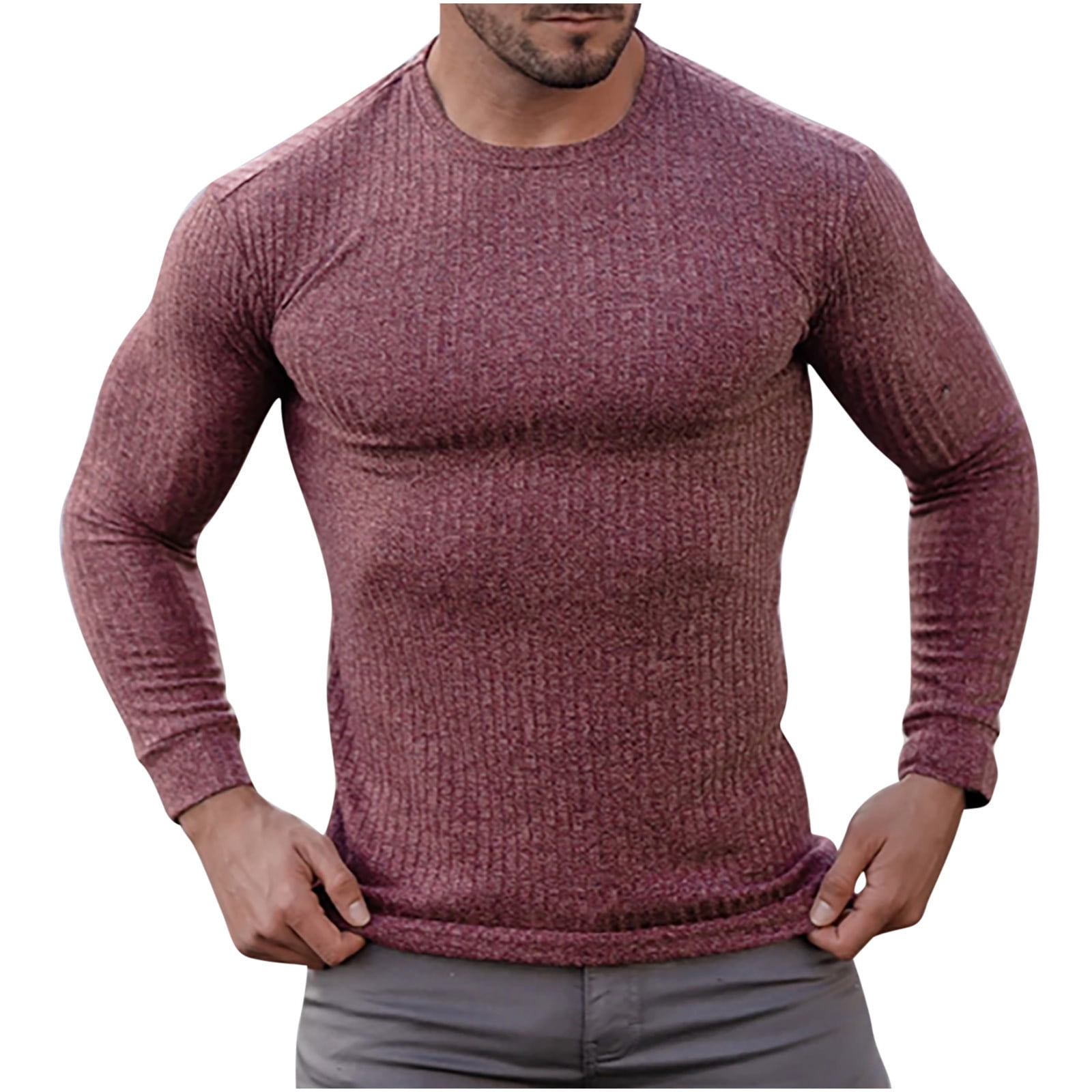 Vivianyo HD Mens Sweaters Clearance Autumn and Winter New Sports Shirts