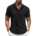 thumbnail image 1 of Vivianyo HD Short Sleeve Shirt for Men,Big Men Casual Fashion V-neck Sleeve Pullover Breathable Shirt Blouse Tops, 1 of 5