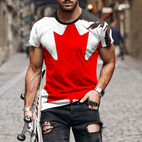 Vivianyo HD Short Sleeve Shirt for Men,Big Men Casual Round Neck Printing Pullover Fitness Sports Shorts Sleeves T Shirt Blouse