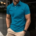 thumbnail image 1 of Vivianyo HD Short Sleeve Shirt for Men,Big Men Casual Solid Short Sleeve Turn Down Collar Buttons T-Shirt Blouse Tops, 1 of 6