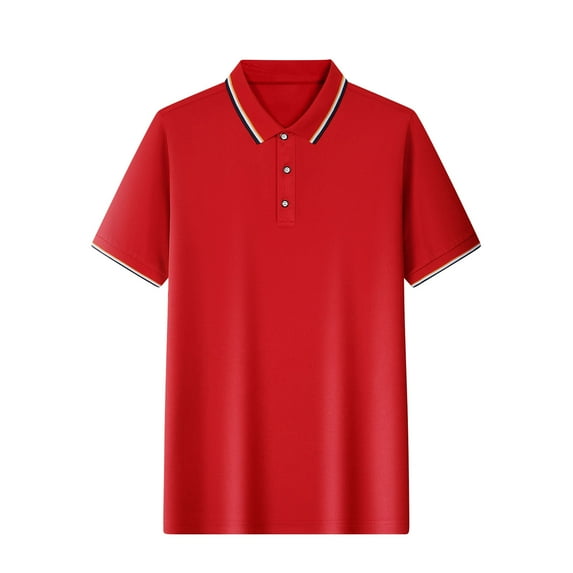 Vivianyo HD Short Sleeve Shirt for Men,Big Men's Casual Neck Turndown Collar Sleeved Tops Blouse