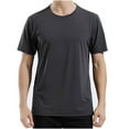 thumbnail image 1 of Vivianyo HD Short Sleeve Shirt for Men,Big Men's Summer Lapel Solid Button Daily Casual Outdoor Shirt/T-shirt, 1 of 5