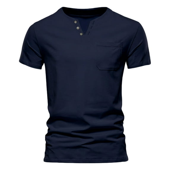 Vivianyo HD Short Sleeve Shirt for Men,Big Men's Top Shirt Slim Short Sleeved Lapel Casual Sports Bottom Shirt T-shirt Top