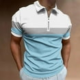 thumbnail image 1 of Vivianyo HD Short Sleeve Shirt for Men,Big Men's Zippered Short Sleeved Lapel Printed T-shirt Loose Top, 1 of 5