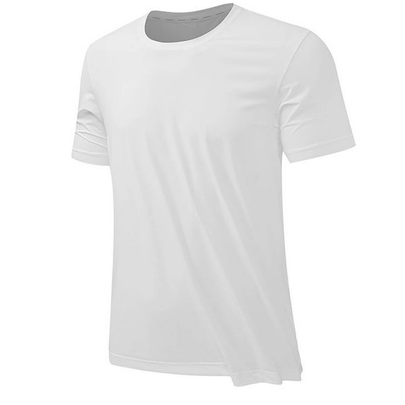 Vivianyo HD Short Sleeve T-Shirts for Men Summer Fashion Solid Color Ice Silk Casual Tops Trendy Loose Comfy Round Neck Blouse Men's Women's(Unisex)Moisture-Wicking Performance Sports Tshirt