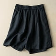 thumbnail image 1 of Vivianyo HD Shorts for Women Summer Clearance Womens Summer Solid Color Leisure Pocket Pants Casual Elastic Waist Cotton And Linen Shorts, 1 of 5
