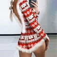 thumbnail image 1 of Vivianyo HD Sleepwear for Women Women's Christmas Snowflake Print Feather Trim Button Front Adult Onesie Home Wear Siamese Pajamas Rollbacks Red, 1 of 6