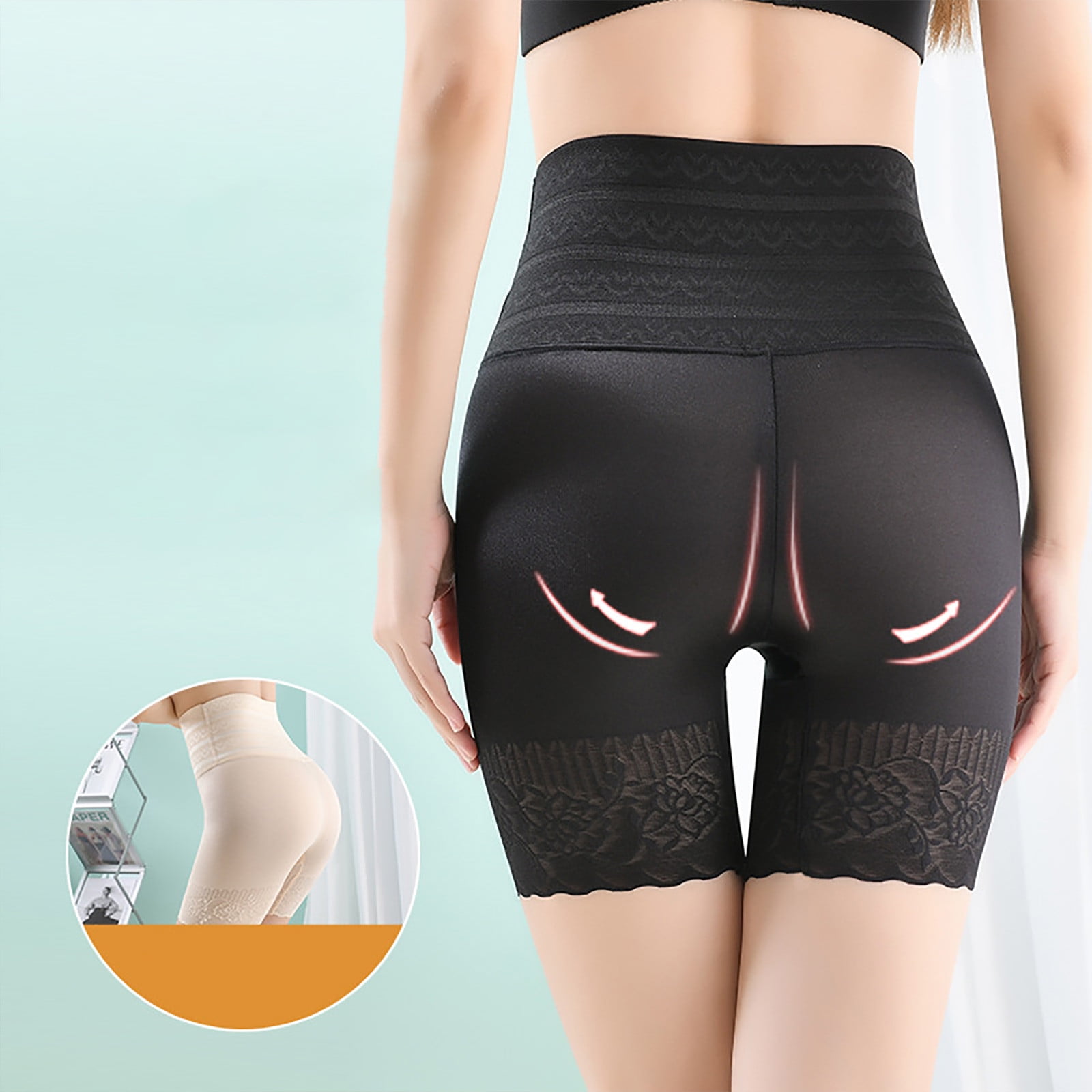 Vivianyo HD Slip Shorts for Under Dresses Women Anti Chafing Underwear Seamless Panties Lace