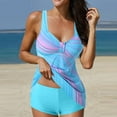 thumbnail image 1 of Vivianyo HD Swimsuits for Women Two Piece Bathing Suits Floral Print Tank Tops with Boyshorts Swimming Suits 2024 Fashion Shorts Pants Tshirt Trendy New Comfy Bikini Beach Swimwear Bathing Suit, 1 of 5