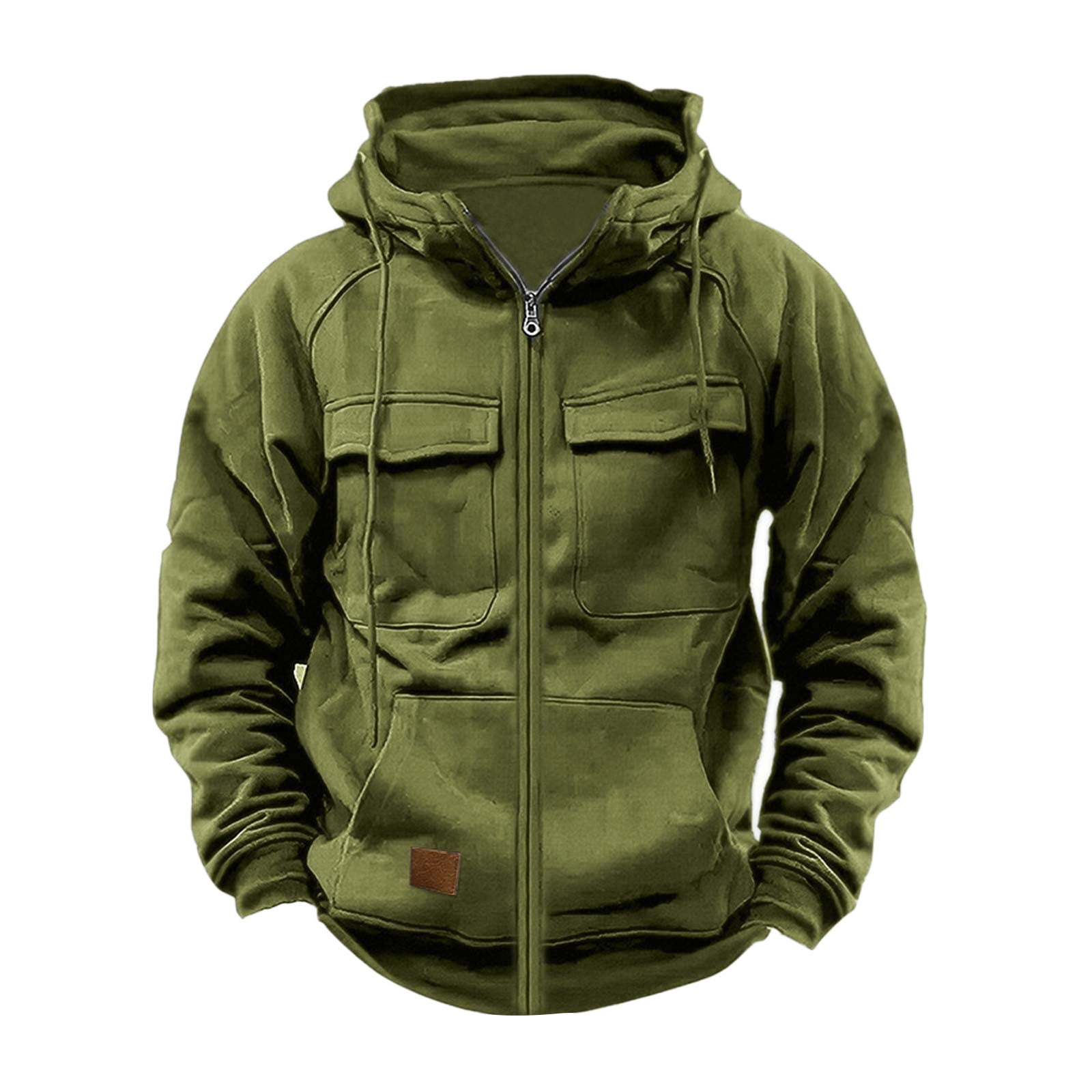 COOFANDY Mens Green Zip Up Hoodie Running Jacket Workout