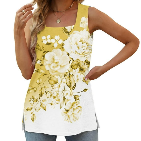 Vivianyo HD Trendy Women's Sleeveless Tank Tops Women's Fashion Casual Collar Comfortable Loose T-shirt Sleeveless Top