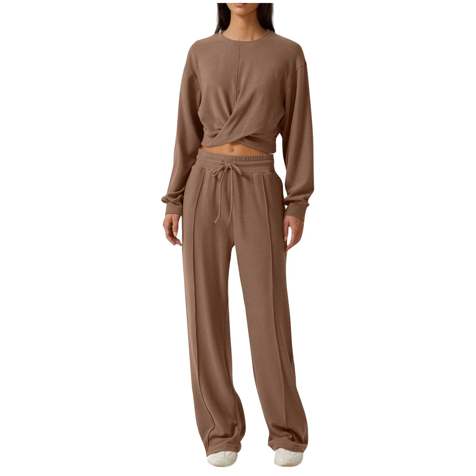 Women's Zip Up Sweatshirt and Wide Leg Sweatpant 2 Piece Sweatsuit main image 1
