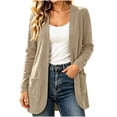 thumbnail image 1 of Vivianyo HD Women's Corduroy Open Front Cardigan with Pockets, Long Sleeve Curved Hem Sweater Jacket, Fall Outerwear for Office Layering and Weekend Plans, Size S-XL, 1 of 8