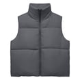 thumbnail image 1 of Vivianyo HD Women's Cropped Puffer Vest, Stand Collar Sleeveless Zip Up Winter Coat for Women, Sizes S-2XL, 1 of 7