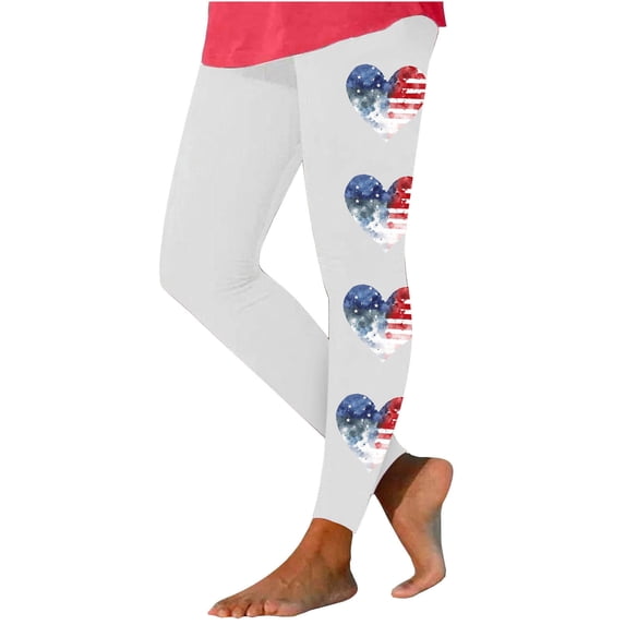 Vivianyo HD Women's Independence Day Yoga Patriotic Pants Fashion Casual 4Th Of July American Flag Print Leggings with Yoga Sport Elastic Slim Pants(All Colors and Sizes)
