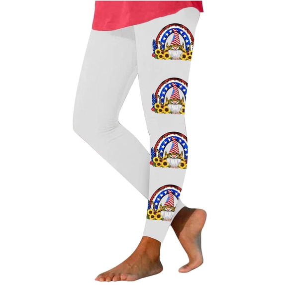 Vivianyo HD Women's Independence Day Yoga Patriotic Pants Fashion Casual 4Th Of July American Flag Print Leggings with Yoga Sport Elastic Slim Pants(All Colors and Sizes)