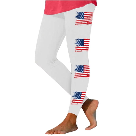Vivianyo HD Women's Independence Day Yoga Patriotic Pants Fashion Casual 4Th Of July American Flag Print Leggings with Yoga Sport Elastic Slim Pants(All Colors and Sizes)