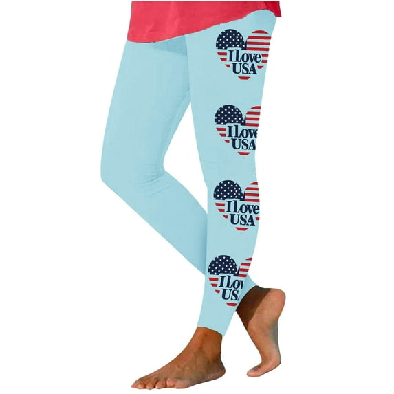 Vivianyo HD Women's Independence Day Yoga Patriotic Pants Fashion Casual 4Th Of July American Flag Print Leggings with Yoga Sport Elastic Slim Pants(All Colors and Sizes)