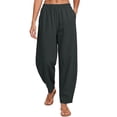thumbnail image 1 of Vivianyo HD Women's Linen Blend Barrel Bottoms, Elastic Pull On Waist Curved Ankle Casual Trousers with Side Pockets for Women, Women's Gray, Sizes S-2XL, 1 of 5