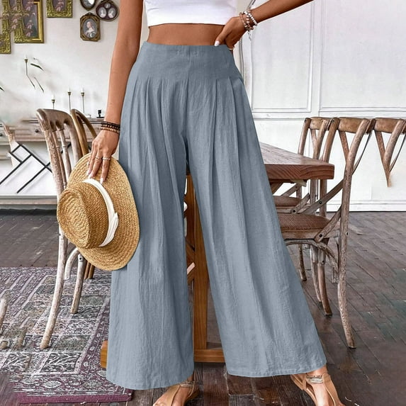Vivianyo HD Women's Long Trousers Women's Fashion Fitness Sport Relaxed Loose Elastic Waist Long SweatPants Solid Color Bound Feet