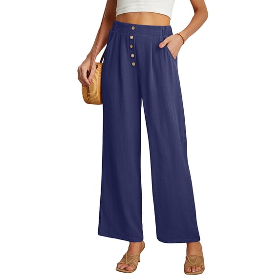 Vivianyo HD Women's Long Trousers Women's Fashion Fitness Sport Relaxed Loose Elastic Waist Long SweatPants Solid Color Bound Feet