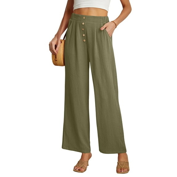 Vivianyo HD Women's Long Trousers Women's Fashion Fitness Sport Relaxed Loose Elastic Waist Long SweatPants Solid Color Bound Feet