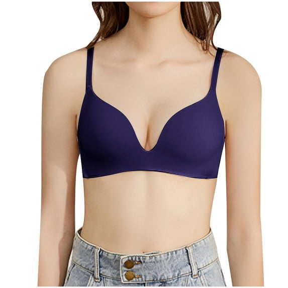 Vivianyo HD Women's Ultra Light Bra, Underwire T-shirt Bra, Convertible Straps Navy