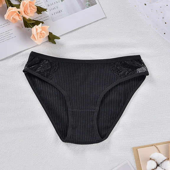 Vivianyo HD Womens Underwear Soft Cotton Hipster Panties Breathable Briefs Black