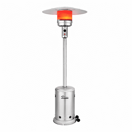 Vivicreate 48,000 BTU Propane Patio Heater for Outdoor Use, Round Table Outdoor Heater with Double-Layer Stainless Steel Burner, Wheels & Safety Shut-Off