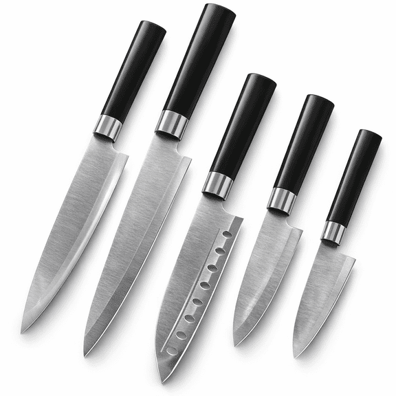 Vivicreate 5-Piece Kitchen Knife Set, Stainless Steel Chef Knife Set, Sharp Cooking Knives with Ergonomic Handle for Meat, Vegetables and Daily Kitchen Use