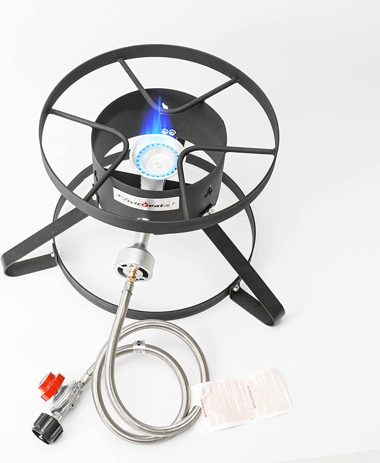 Vivicreate High Pressure Single Burner Propane Stove Outdoor Gas Cooker 35000 BTU Portable Camp Stove for Turkey Frying Boiling Seafood Brewing Estufa de Gas Portátil Fogón de Gas