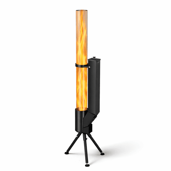 Vivicreate Wood Pellet Patio Heater, Iron Outdoor Heater with High-Temperature Glass Tube