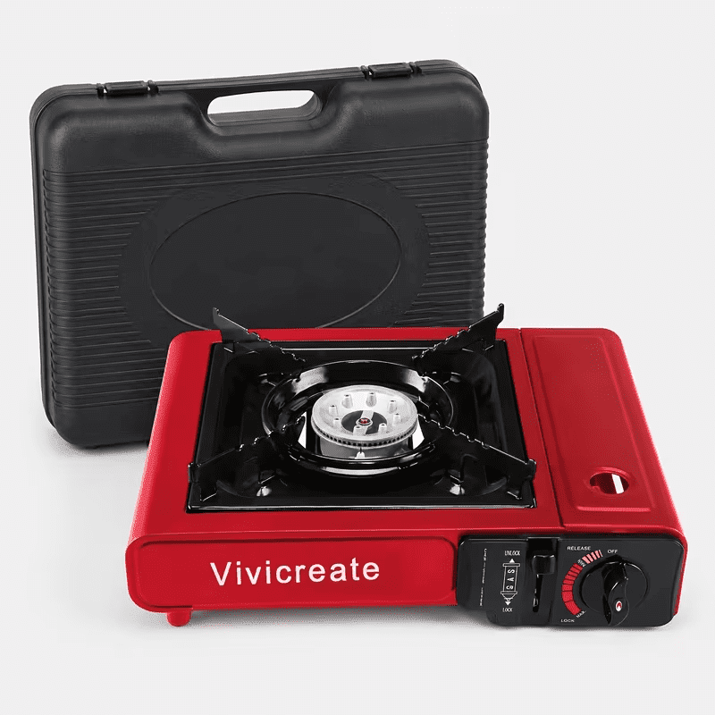 Vivicreate 7000 Btu Portable Butane Stove with Auto Ignition, Single Burner Gas Cooktop for Camping and Outdoor Cooking