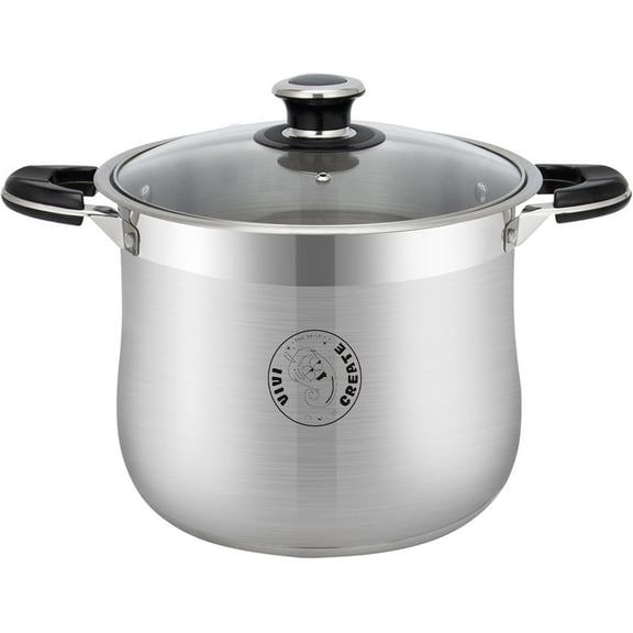 Vivicreate 18.5 Quart Stainless Steel Stock Pot with Glass Lid