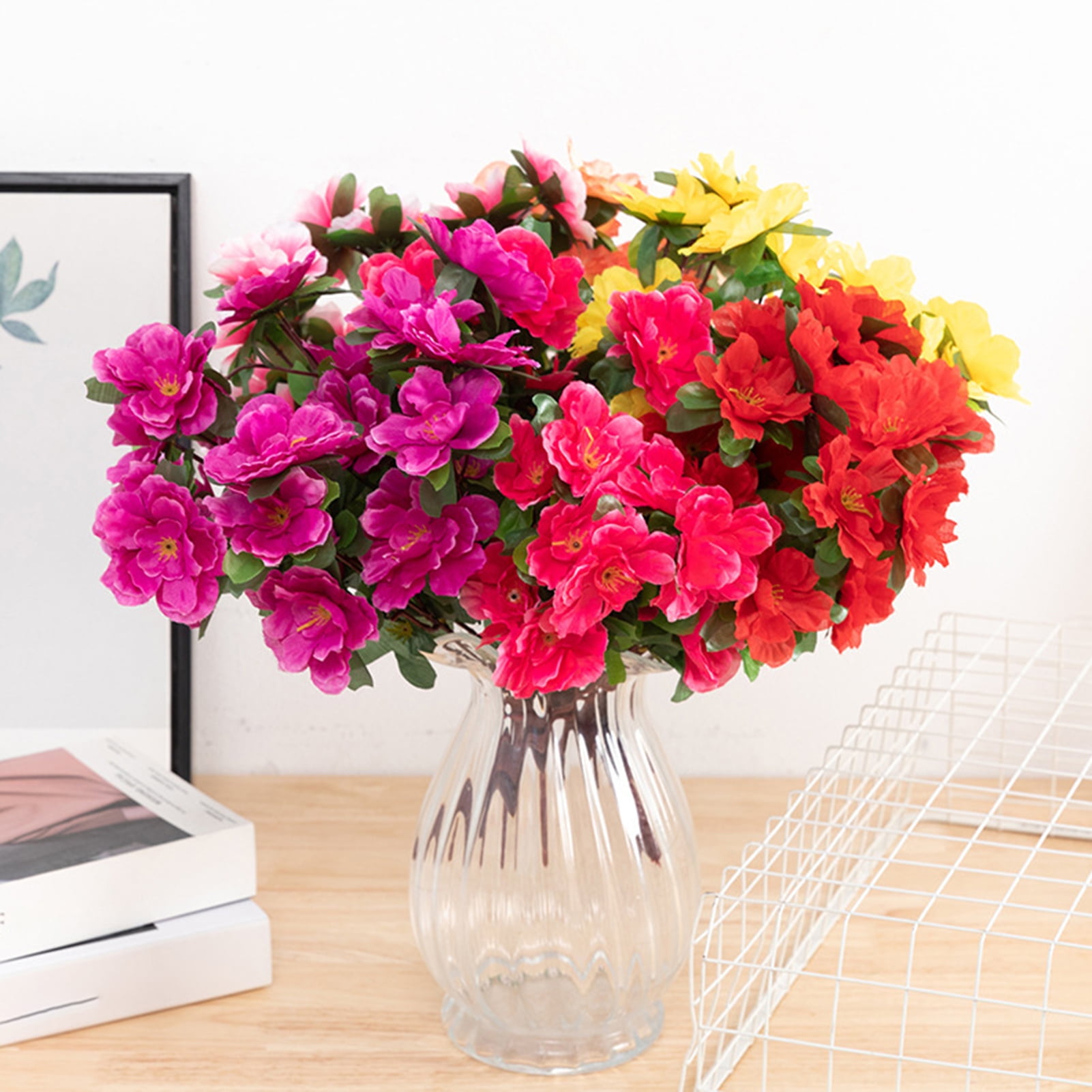 Vivid Artificial Rhododendron Flower Centerpieces Realistic Shooting Props For Decor