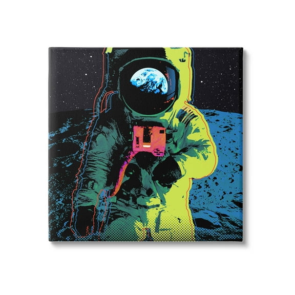 Vivid Astronaut Outer Space Art for Kids Graphic Art Gallery Wrapped Canvas Print Wall Art