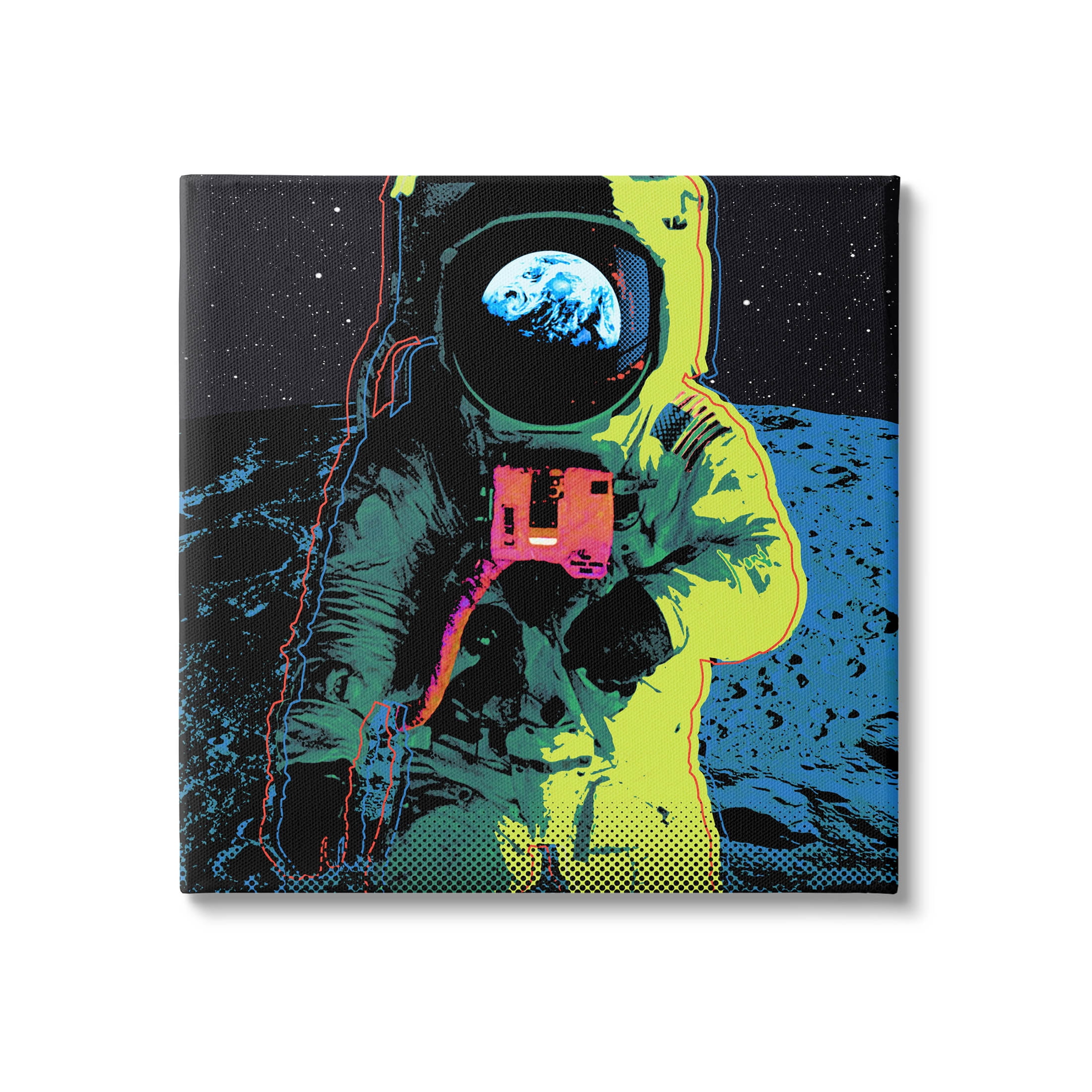 Vivid Astronaut Outer Space Art for Kids Graphic Art Gallery Wrapped Canvas Print Wall Art