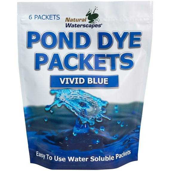 Vivid Blue Pond Dye Packets- 6 water soluble packets