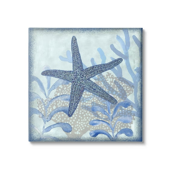 Vivid Blue Starfish Marine Life Animals & Insects Graphic Art Gallery Wrapped Canvas Print Wall Art